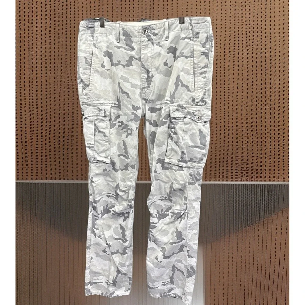Levi's Mens Cargo Pants White Camo Military Utility White Tab Pockets 36 x 32